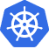 Kubernetes container orchestration logo